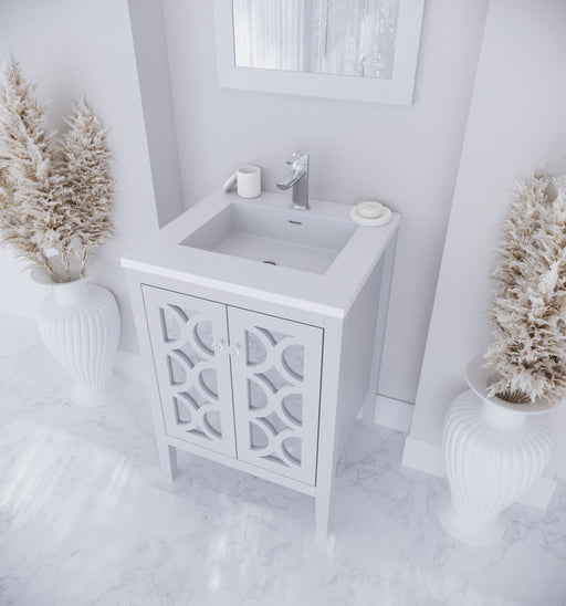 Laviva | Mediterraneo 24" White Bathroom Vanity with Matte White VIVA Stone Solid Surface Countertop Laviva - Vanities Laviva   