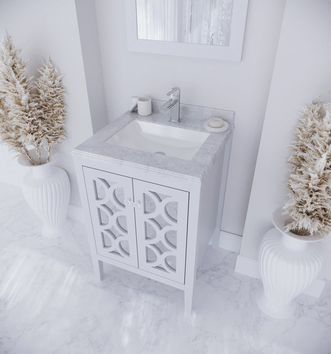 Laviva | Mediterraneo 24" White Bathroom Vanity with White Carrara Marble Countertop Laviva - Vanities Laviva   