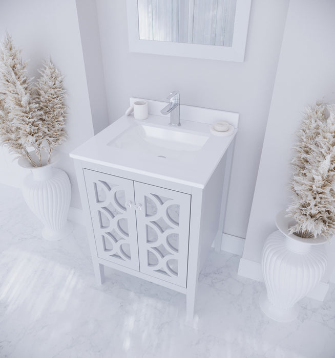 Laviva | Mediterraneo 24" White Bathroom Vanity with White Quartz Countertop Laviva - Vanities Laviva   