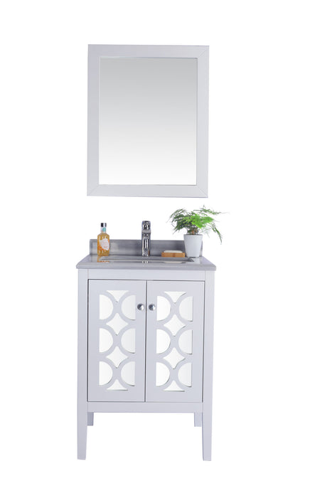 Laviva | Mediterraneo 24" White Bathroom Vanity with White Stripes Marble Countertop Laviva - Vanities Laviva   