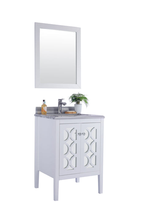 Laviva | Mediterraneo 24" White Bathroom Vanity with White Stripes Marble Countertop Laviva - Vanities Laviva   