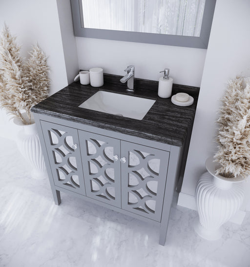 Laviva | Mediterraneo 36" Grey Bathroom Vanity with Black Wood Marble Countertop Laviva - Vanities Laviva   