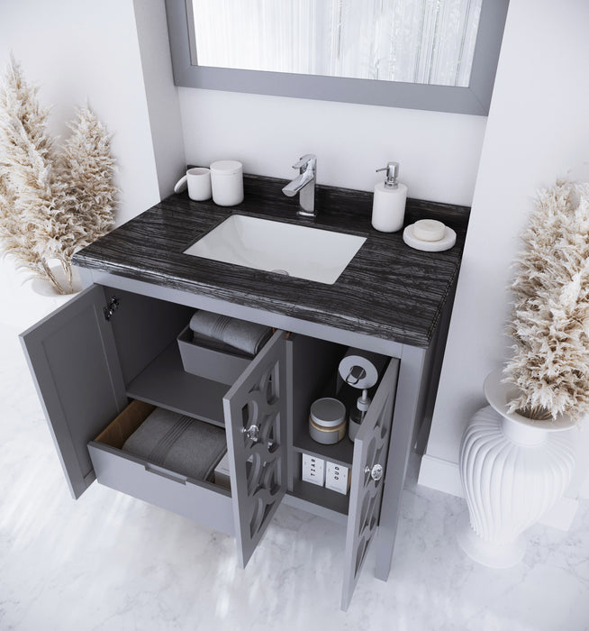 Laviva | Mediterraneo 36" Grey Bathroom Vanity with Black Wood Marble Countertop Laviva - Vanities Laviva   