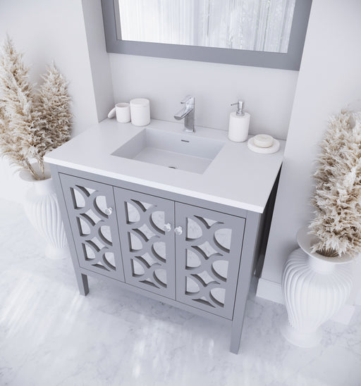 Laviva | Mediterraneo 36" Grey Bathroom Vanity with Matte White VIVA Stone Solid Surface Countertop Laviva - Vanities Laviva   