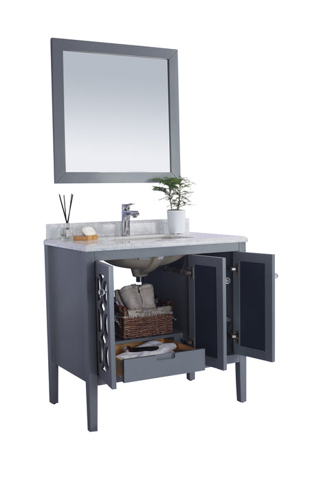 Laviva | Mediterraneo 36" Grey Bathroom Vanity with White Carrara Marble Countertop Laviva - Vanities Laviva   