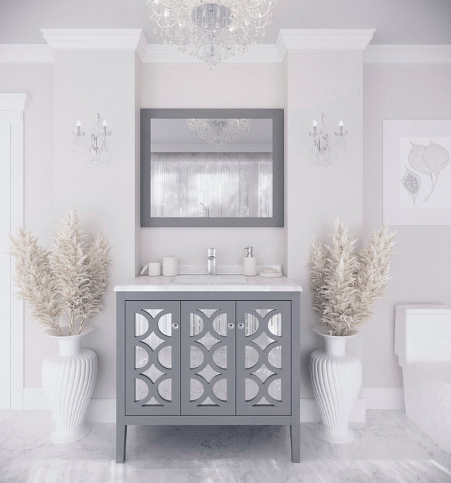 Laviva | Mediterraneo 36" Grey Bathroom Vanity with White Carrara Marble Countertop Laviva - Vanities Laviva   