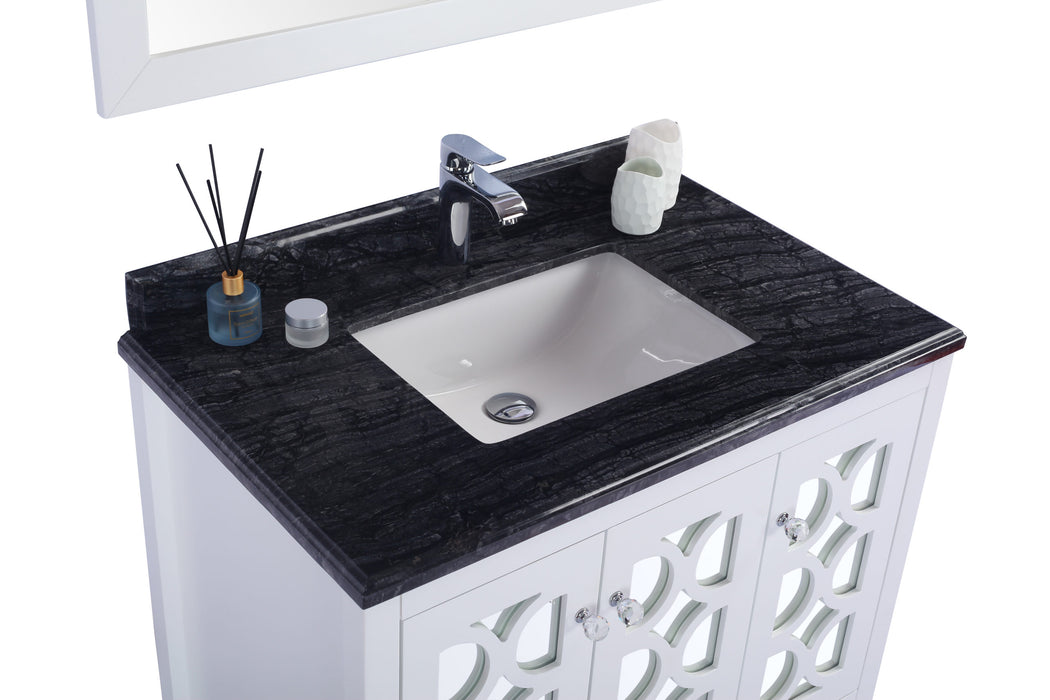 Laviva | Mediterraneo 36" White Bathroom Vanity with Black Wood Marble Countertop Laviva - Vanities Laviva   