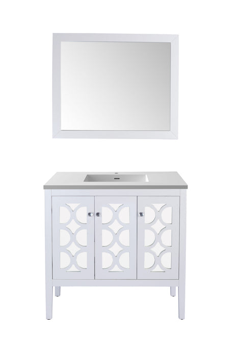 Laviva | Mediterraneo 36" White Bathroom Vanity with Matte White VIVA Stone Solid Surface Countertop Laviva - Vanities Laviva   