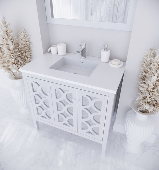 Laviva | Mediterraneo 36" White Bathroom Vanity with Matte White VIVA Stone Solid Surface Countertop Laviva - Vanities Laviva   