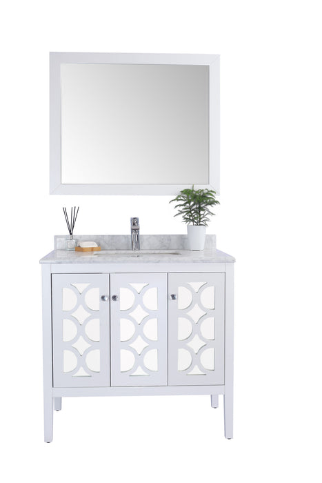 Laviva | Mediterraneo 36" White Bathroom Vanity with White Carrara Marble Countertop Laviva - Vanities Laviva   