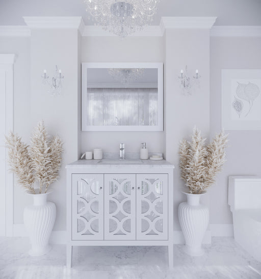 Laviva | Mediterraneo 36" White Bathroom Vanity with White Carrara Marble Countertop Laviva - Vanities Laviva   