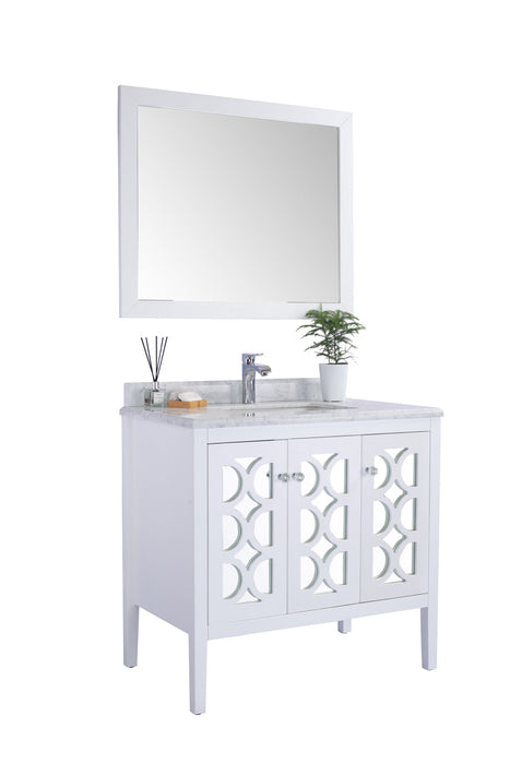 Laviva | Mediterraneo 36" White Bathroom Vanity with White Carrara Marble Countertop Laviva - Vanities Laviva   