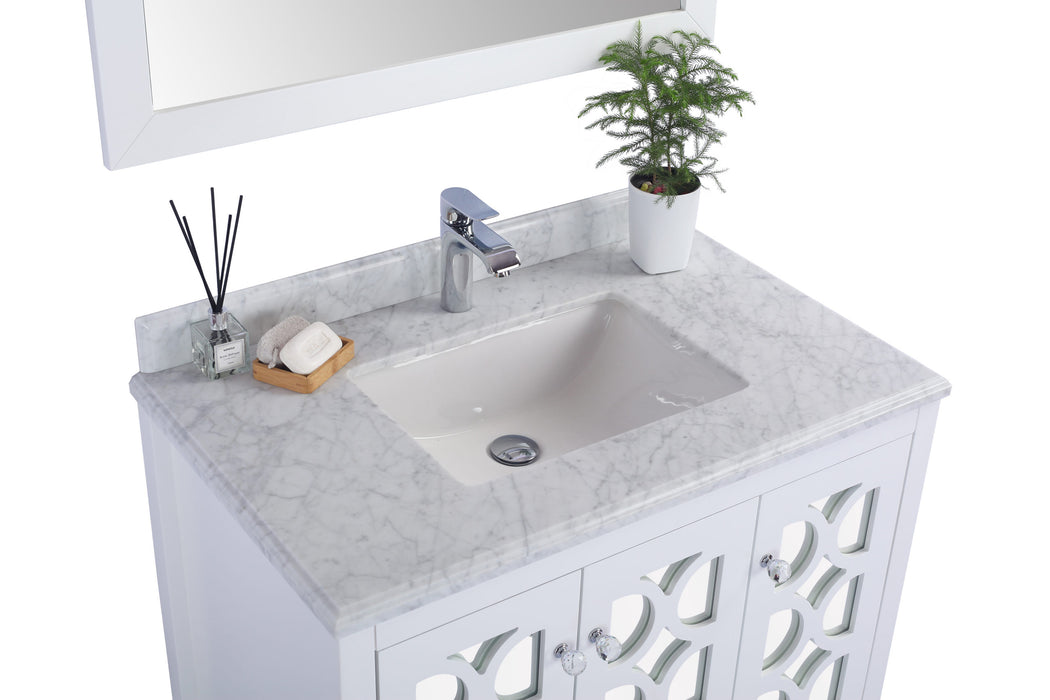 Laviva | Mediterraneo 36" White Bathroom Vanity with White Carrara Marble Countertop Laviva - Vanities Laviva   