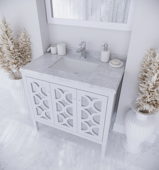 Laviva | Mediterraneo 36" White Bathroom Vanity with White Carrara Marble Countertop Laviva - Vanities Laviva   