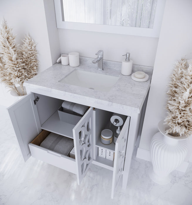 Laviva | Mediterraneo 36" White Bathroom Vanity with White Carrara Marble Countertop Laviva - Vanities Laviva   