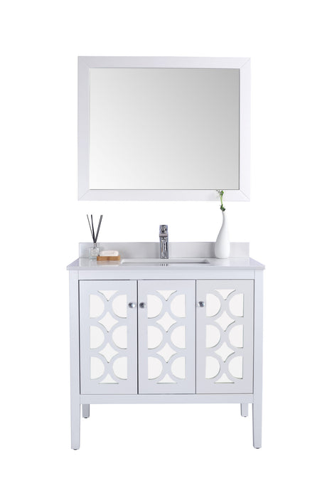 Laviva | Mediterraneo 36" White Bathroom Vanity with White Quartz Countertop Laviva - Vanities Laviva   