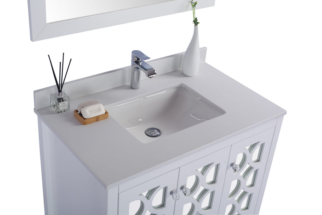 Laviva | Mediterraneo 36" White Bathroom Vanity with White Quartz Countertop Laviva - Vanities Laviva   