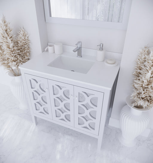 Laviva | Mediterraneo 36" White Bathroom Vanity with White Quartz Countertop Laviva - Vanities Laviva   