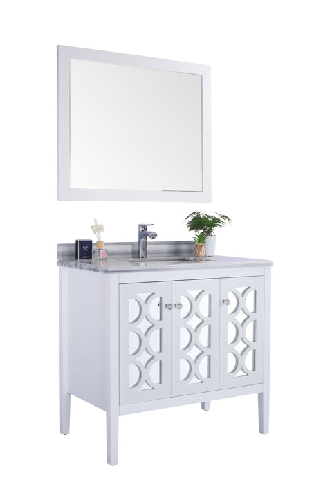 Laviva | Mediterraneo 36" White Bathroom Vanity with White Stripes Marble Countertop Laviva - Vanities Laviva   