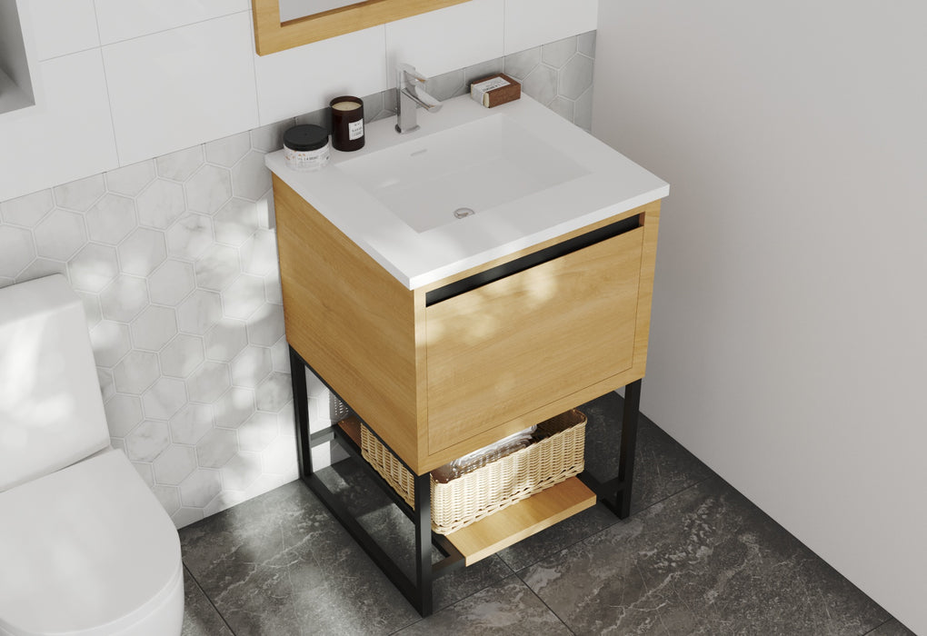 Laviva | Alto 24" California White Oak Bathroom Vanity with Matte White VIVA Stone Solid Surface Countertop Laviva - Vanities Laviva   