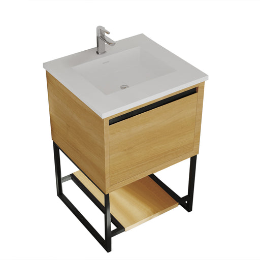 Laviva | Alto 24" California White Oak Bathroom Vanity with Matte White VIVA Stone Solid Surface Countertop Laviva - Vanities Laviva   