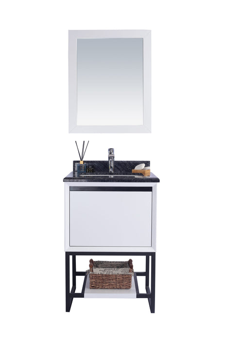 Laviva | Alto 24" White Bathroom Vanity with Black Wood Marble Countertop Laviva - Vanities Laviva   