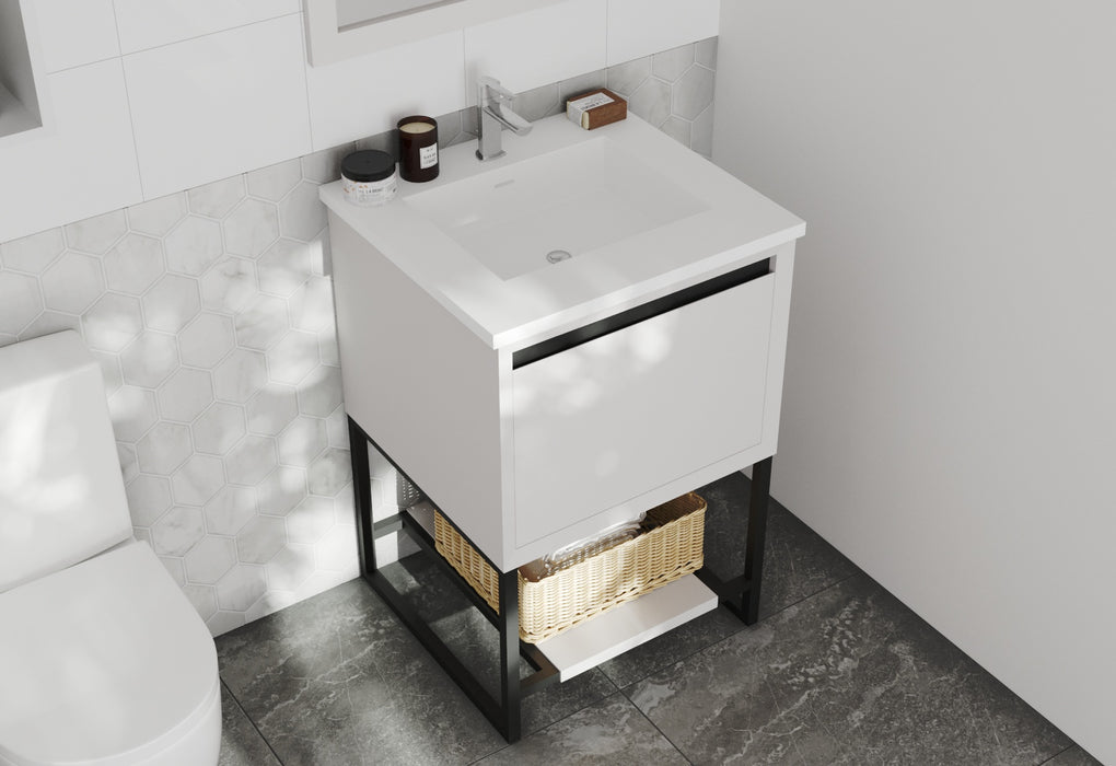 Laviva | Alto 24" White Bathroom Vanity with Matte White VIVA Stone Solid Surface Countertop Laviva - Vanities Laviva   