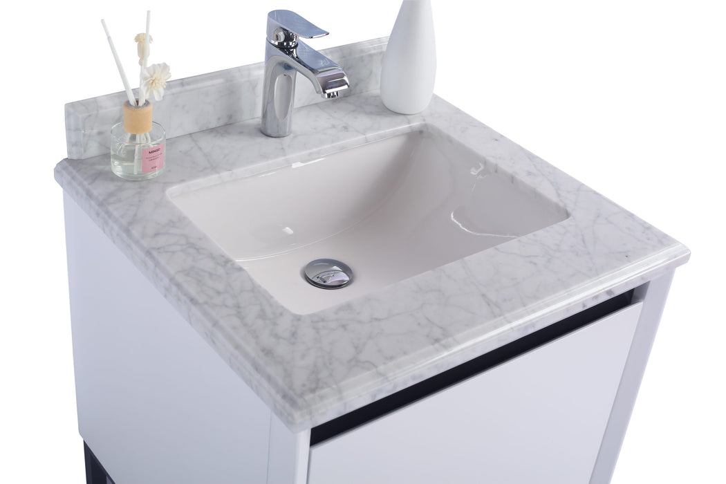 Laviva | Alto 24" White Bathroom Vanity with White Carrara Marble Countertop Laviva - Vanities Laviva   