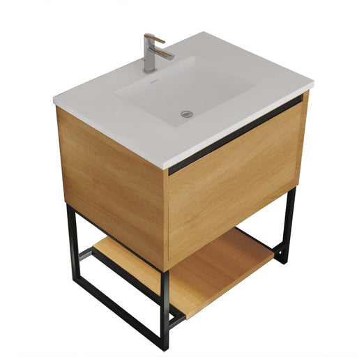 Laviva | Alto 30" California White Oak Bathroom Vanity with Matte White VIVA Stone Solid Surface Countertop Laviva - Vanities Laviva   