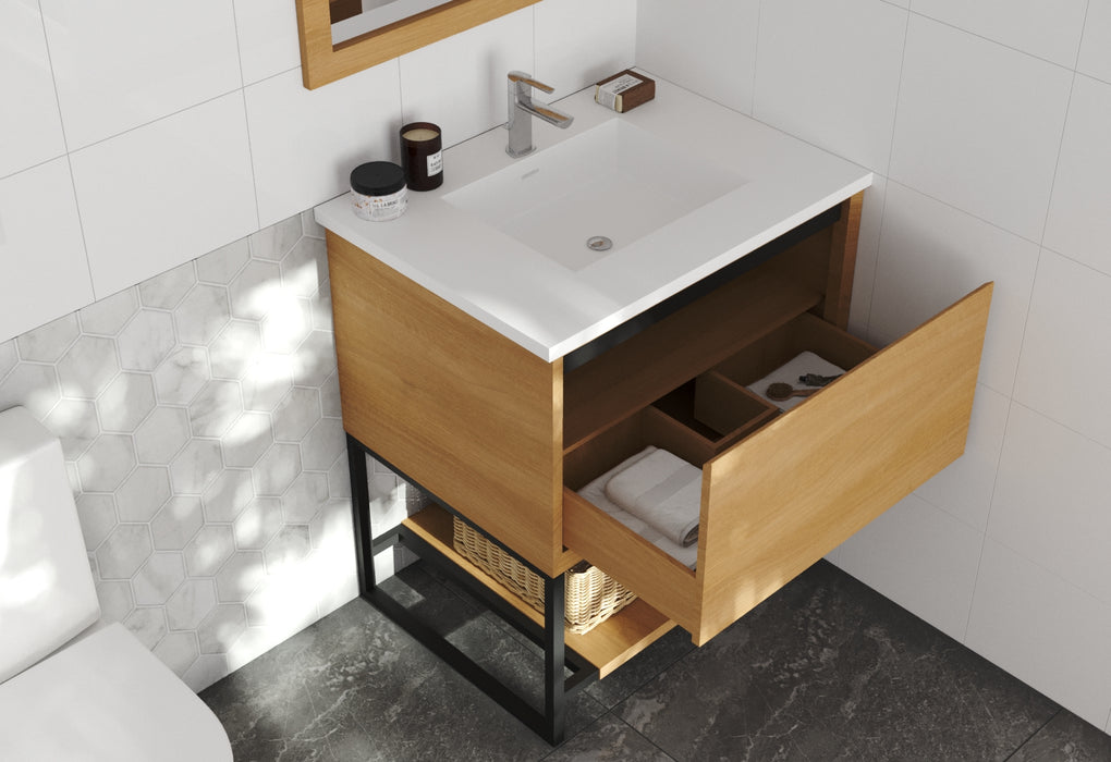 Laviva | Alto 30" California White Oak Bathroom Vanity with Matte White VIVA Stone Solid Surface Countertop Laviva - Vanities Laviva   