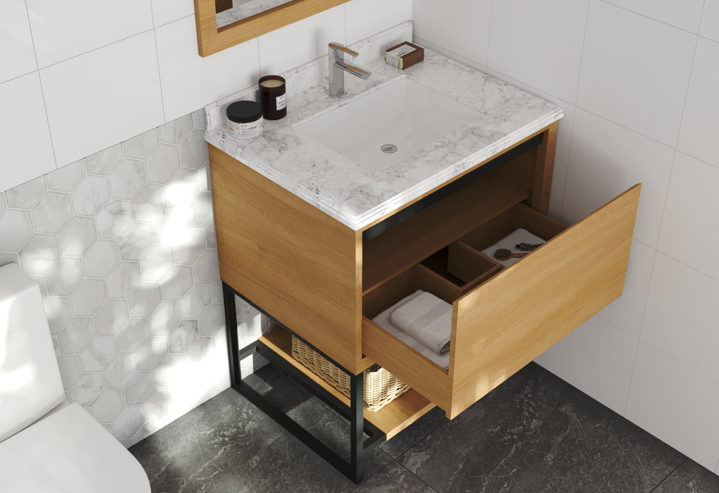 Laviva | Alto 30" California White Oak Bathroom Vanity with White Carrara Marble Countertop Laviva - Vanities Laviva   