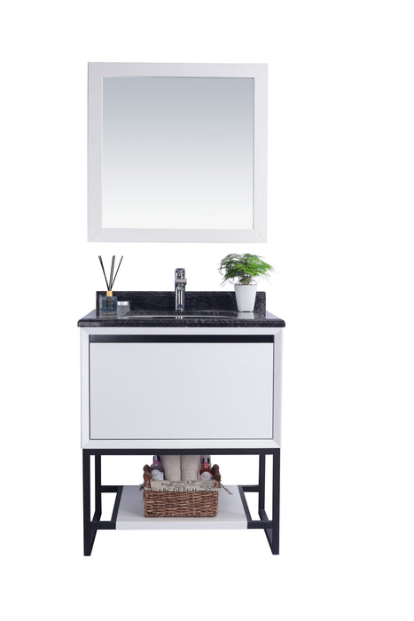 Laviva | Alto 30" White Bathroom Vanity with Black Wood Marble Countertop Laviva - Vanities Laviva   