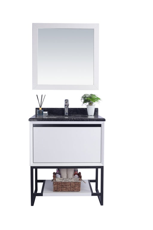 Laviva | Alto 30" White Bathroom Vanity with Black Wood Marble Countertop Laviva - Vanities Laviva   