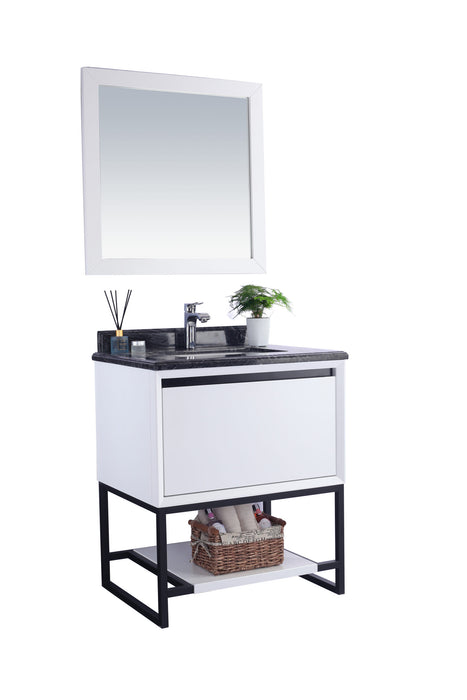 Laviva | Alto 30" White Bathroom Vanity with Black Wood Marble Countertop Laviva - Vanities Laviva   