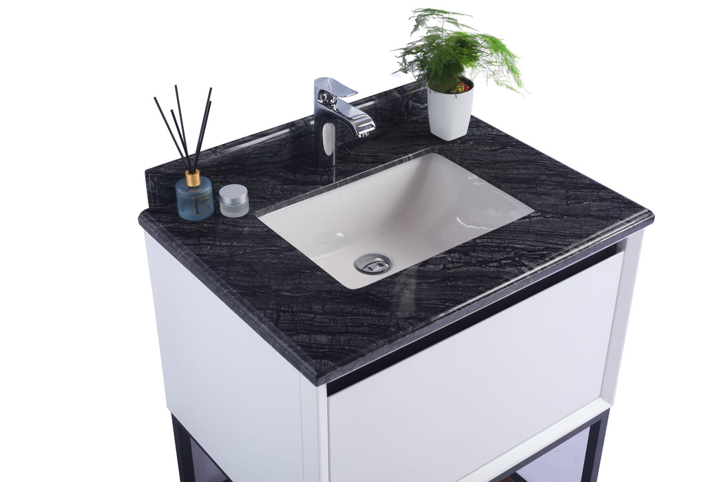 Laviva | Alto 30" White Bathroom Vanity with Black Wood Marble Countertop Laviva - Vanities Laviva   