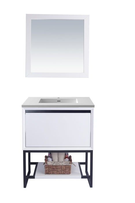 Laviva | Alto 30" White Bathroom Vanity with Matte White VIVA Stone Solid Surface Countertop Laviva - Vanities Laviva   