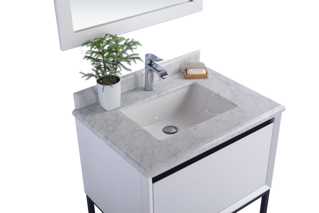 Laviva | Alto 30" White Bathroom Vanity with White Carrara Marble Countertop Laviva - Vanities Laviva   