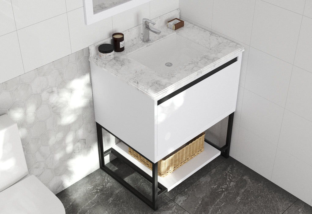 Laviva | Alto 30" White Bathroom Vanity with White Carrara Marble Countertop Laviva - Vanities Laviva   