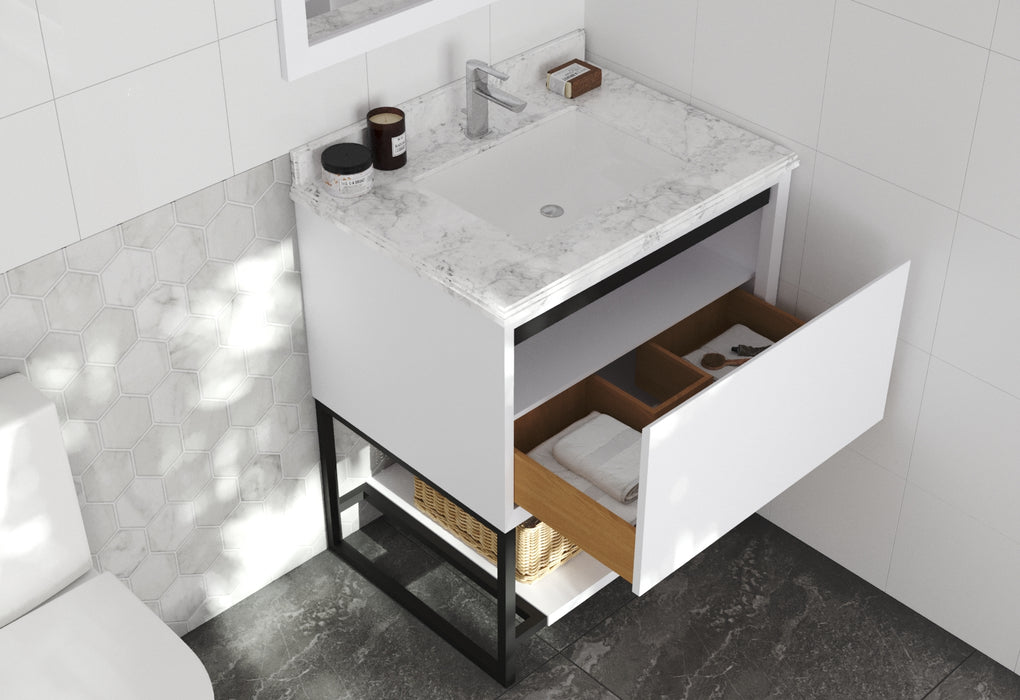 Laviva | Alto 30" White Bathroom Vanity with White Carrara Marble Countertop Laviva - Vanities Laviva   