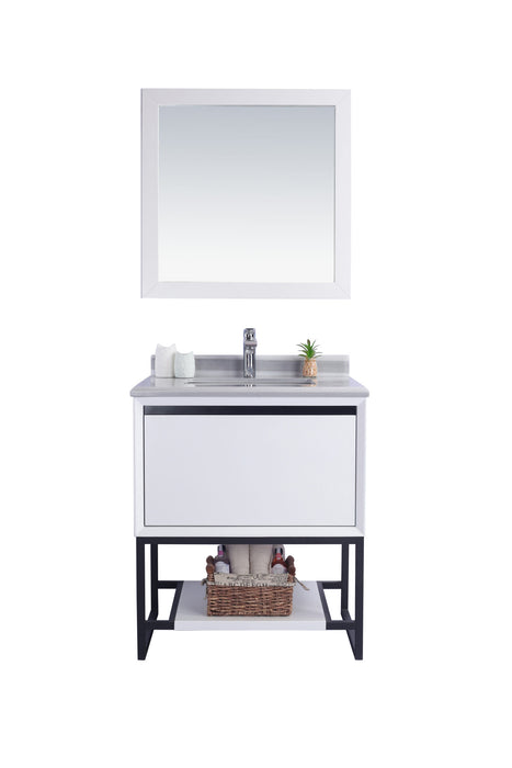 Laviva | Alto 30" White Bathroom Vanity with White Stripes Marble Countertop Laviva - Vanities Laviva   