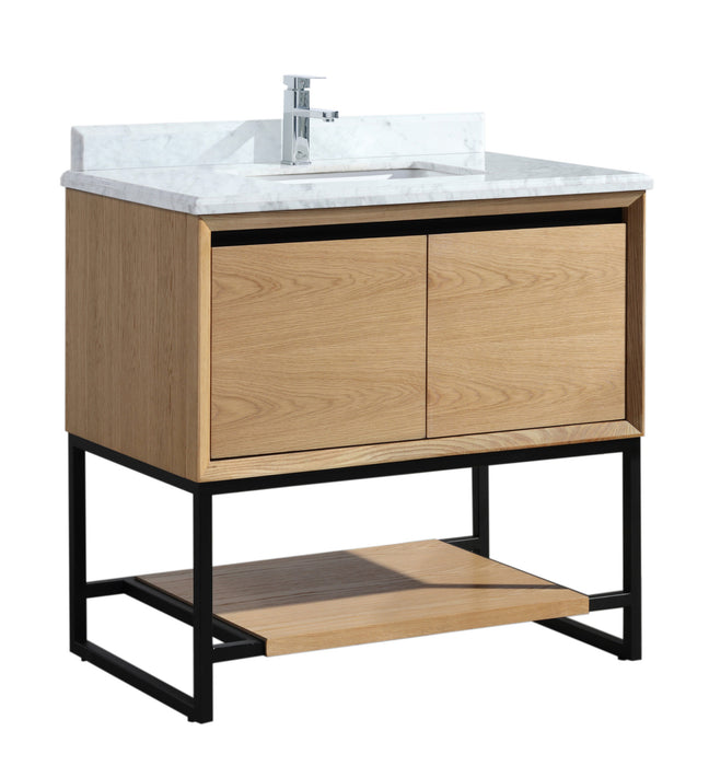 Laviva | Alto 36" California White Oak Bathroom Vanity with White Carrara Marble Countertop Laviva - Vanities Laviva   