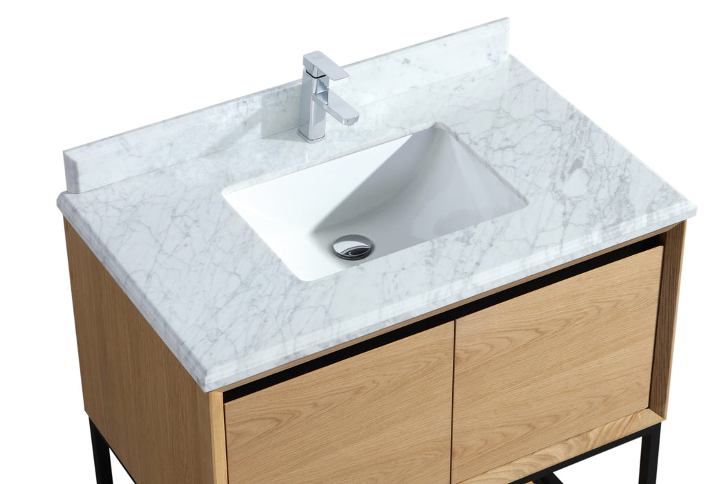 Laviva | Alto 36" California White Oak Bathroom Vanity with White Carrara Marble Countertop Laviva - Vanities Laviva   