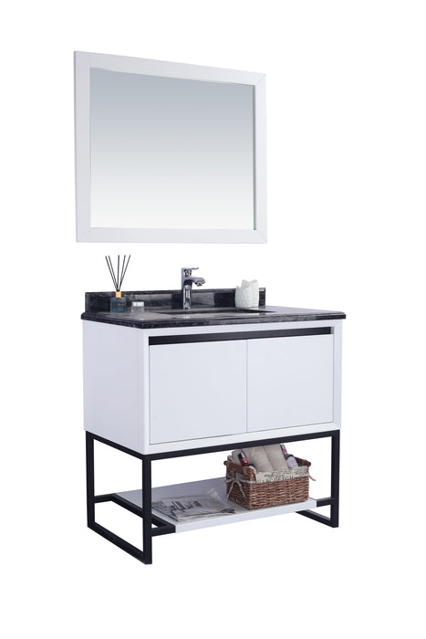 Laviva | Alto 36" White Bathroom Vanity with Black Wood Marble Countertop Laviva - Vanities Laviva   