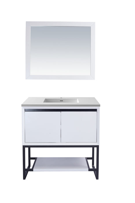 Laviva | Alto 36" White Bathroom Vanity with Matte White VIVA Stone Solid Surface Countertop Laviva - Vanities Laviva   