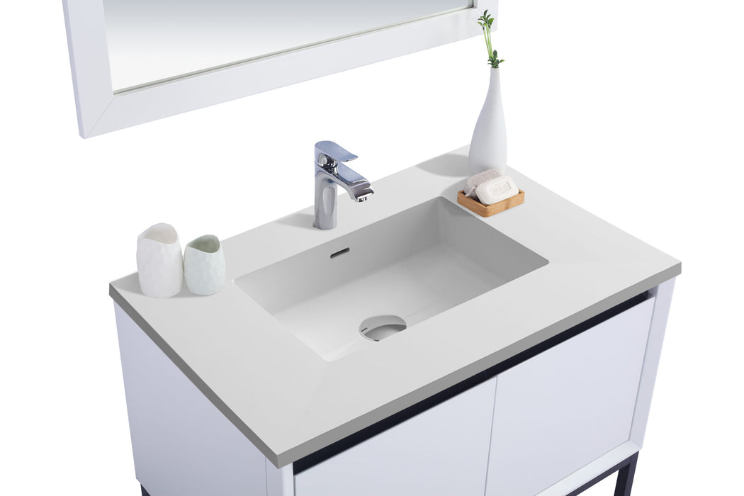 Laviva | Alto 36" White Bathroom Vanity with Matte White VIVA Stone Solid Surface Countertop Laviva - Vanities Laviva   