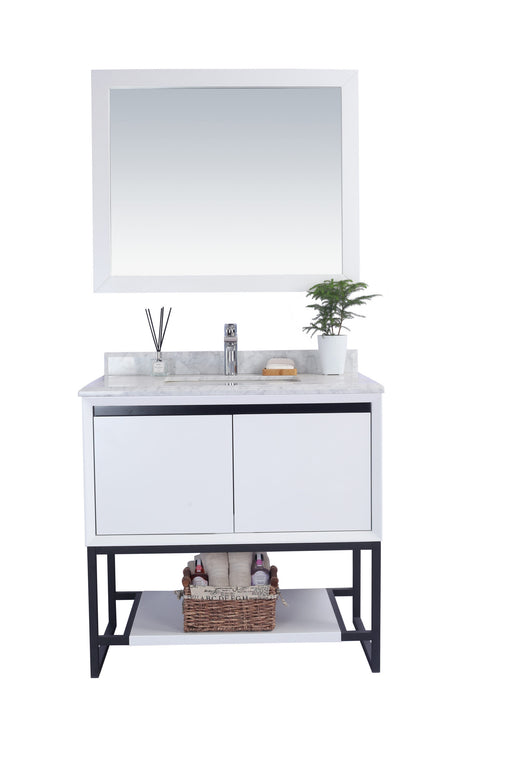 Laviva | Alto 36" White Bathroom Vanity with White Carrara Marble Countertop Laviva - Vanities Laviva   