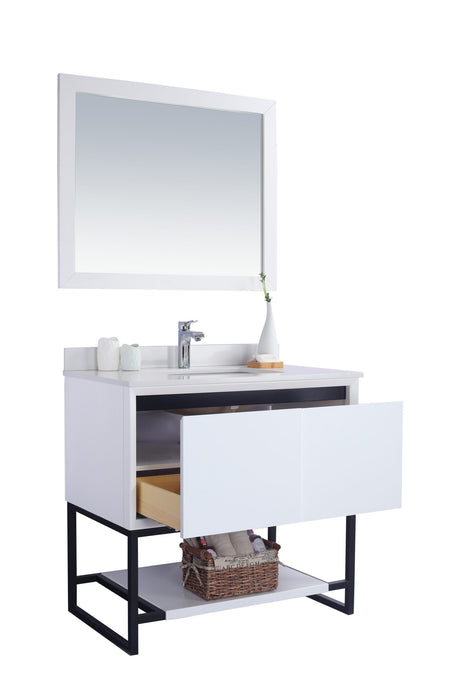 Laviva | Alto 36" White Bathroom Vanity with White Quartz Countertop Laviva - Vanities Laviva   