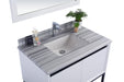 Laviva | Alto 36" White Bathroom Vanity with White Stripes Marble Countertop Laviva - Vanities Laviva   