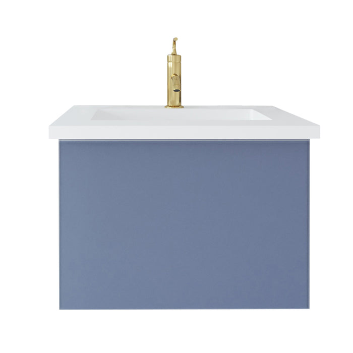 Laviva | Vitri 24" Nautical Blue Bathroom Vanity with VIVA Stone Matte White Solid Surface Countertop Laviva - Vanities Laviva   