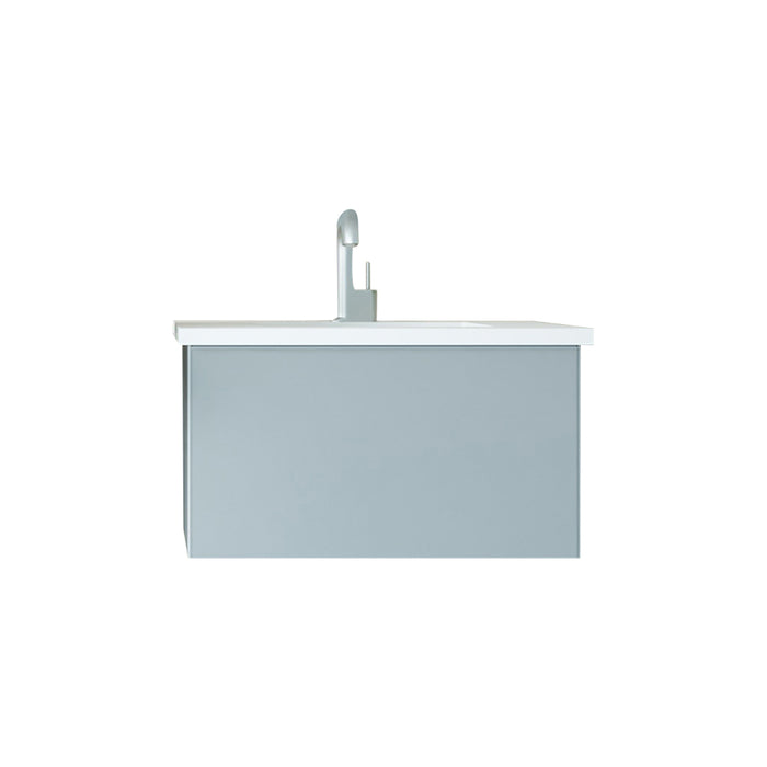 Laviva | Vitri 30" Fossil Grey Bathroom Vanity with VIVA Stone Matte White Solid Surface Countertop Laviva - Vanities Laviva   